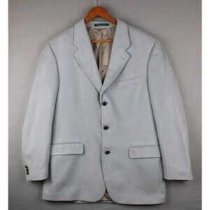 Jacobsons Sport Coat Jacket Mens 40R Beige 3 Button Microfiber Jacket Soft